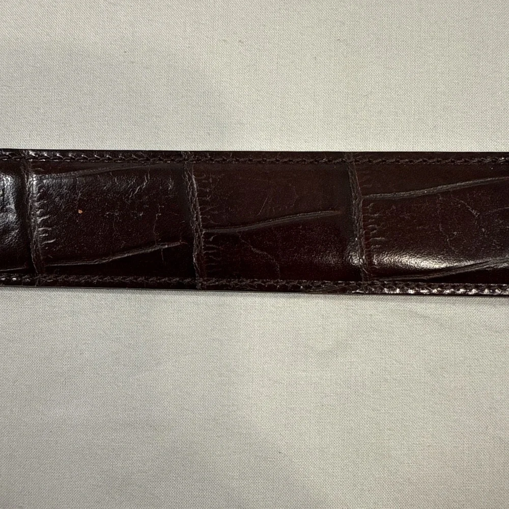 BELTS MENS 44 Trafalgar Brown‎ Cortina Leather Alligator Style Made in USA